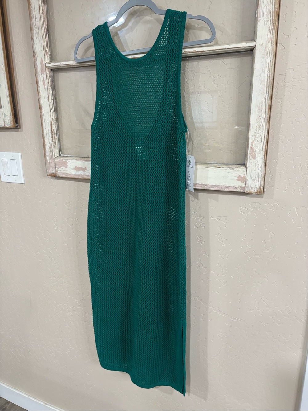 Time and Tru Teal Green Knit Swim Coverup